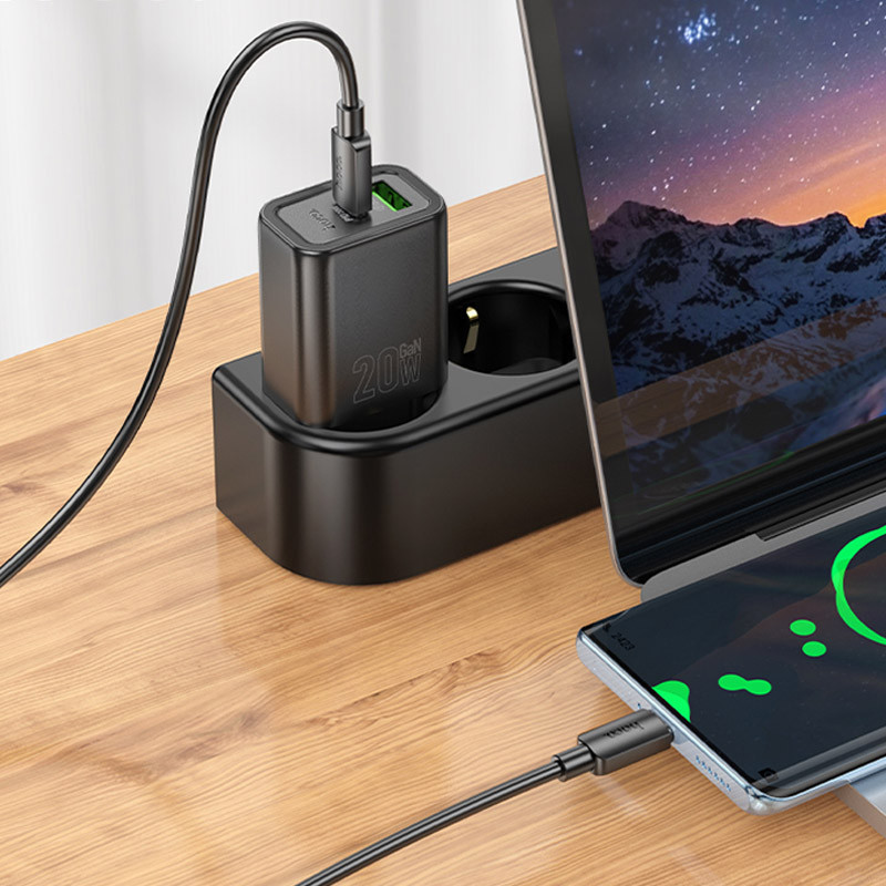 Мережевий зарядний пристрій Hoco N61 Gentle PD20W+QC3.0 (1USB-A/1C) - Зображення 3