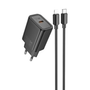 Мережевий зарядний пристрій Hoco N62 Gentle PD30W (1USB-C) + кабель Type-C to Lightning