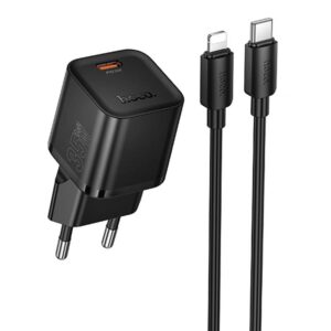Мережевий зарядний пристрій Hoco N66 Ingenious PD35W (1USB-C) + кабель Type-C to Lightning