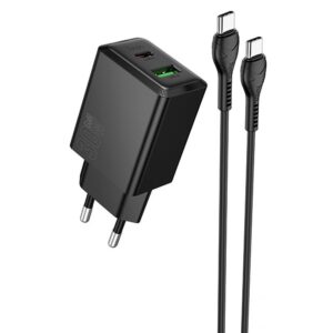 Мережевий зарядний пристрій Hoco N71 Nuevo PD30W+QC3.0 (1USB-A/1C) + кабель Type-C to Type-C