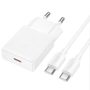 Мережевий зарядний пристрій Hoco N72 Speed ultra-thin PD20W (1USB-C) + кабель Type-C to Type-C