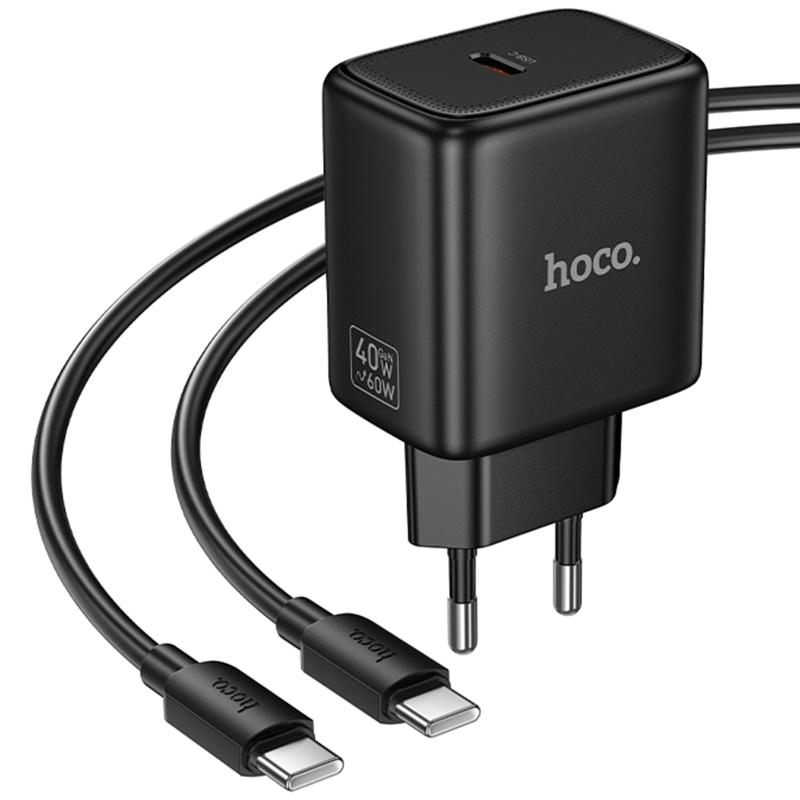 Мережевий зарядний пристрій Hoco N83 Profit PD40W (1USB-C) + кабель Type-C to Type-C - Зображення 4