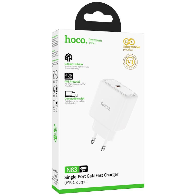 Мережевий зарядний пристрій Hoco N83 Profit PD40W (1USB-C) - Зображення 4