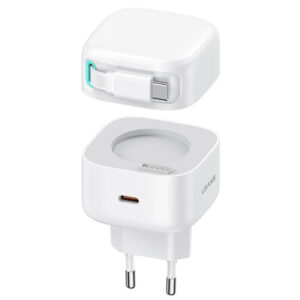 Мережевий зарядний пристрій Usams US-CC202 GaN With Type-C Magnetic Retractable Cable Module XMF Ser. 35W (2USB-C)