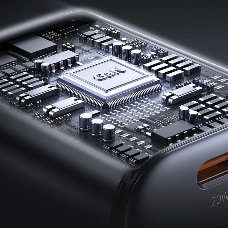 Мережевий зарядний пристрій Usams US-CC261 GaN JC Ser. 20W (2USB-C) + кабель Type-C to Type-C - Зображення 6