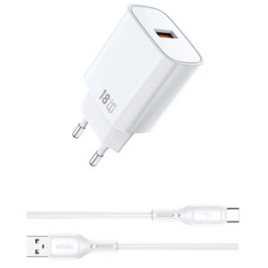 Мережевий зарядний пристрій WIWU G006 Essen QC3.0 18W GaN (1USB-A) + кабель USB to Type-C