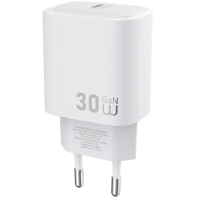 Мережевий зарядний пристрій WIWU G008 Essen PD30W GaN (1USB-C) - Зображення 5