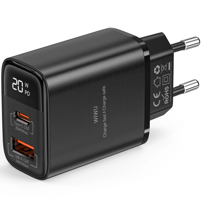 Мережевий зарядний пристрій WIWU G009 Firefly PD20W+QC3.0 GaN (1USB-A/1C) - Зображення 3