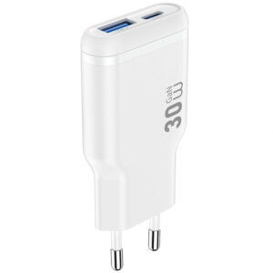 Мережевий зарядний пристрій WIWU G033 Essen PD30W+QC3.0 GaN (1USB-A/1C)