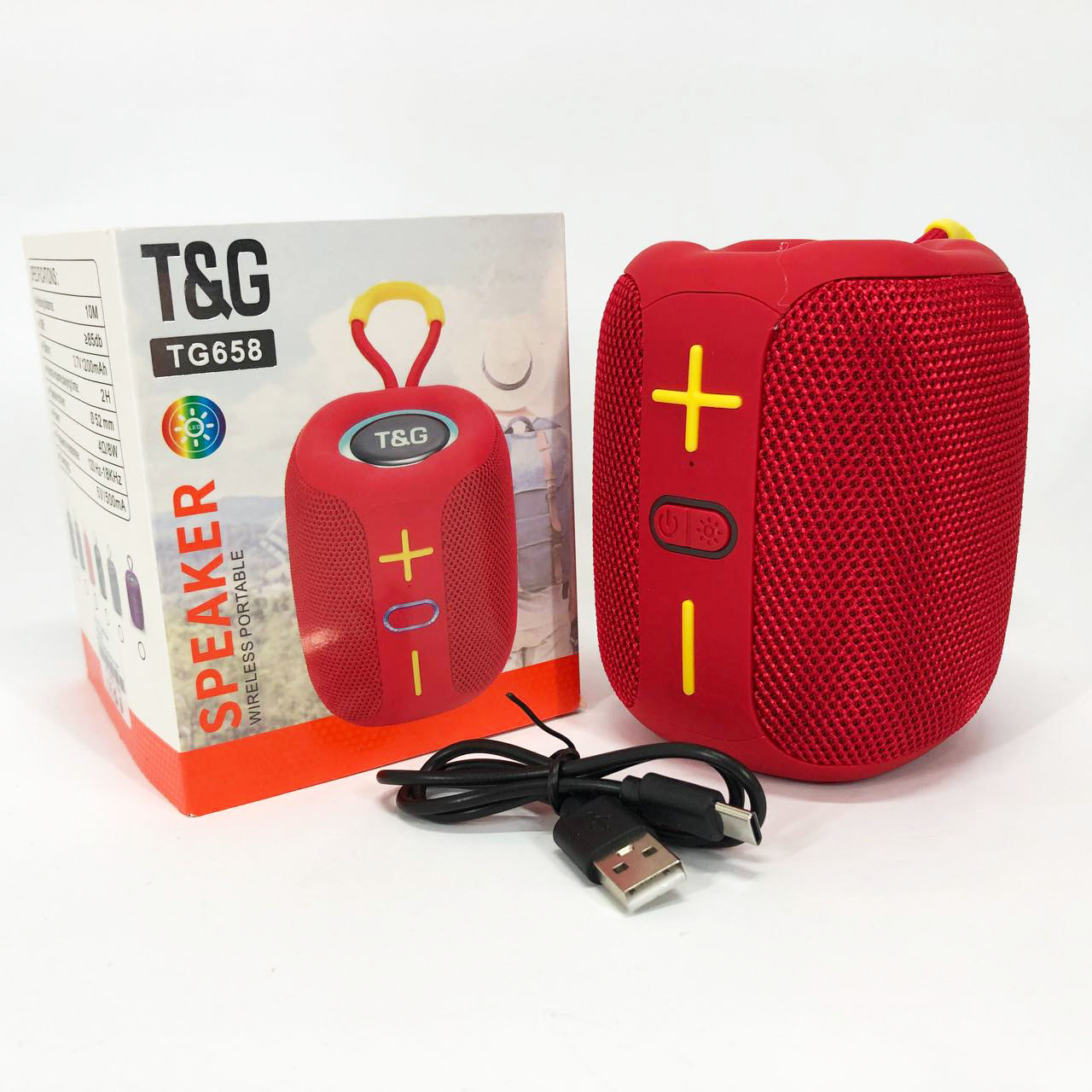 Портативна Bluetooth колонка TG658 8 Вт з червоним RGB-підсвічуванням - Зображення 2