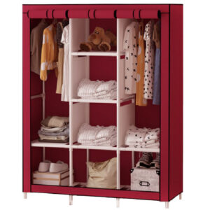 Шафа тканинна 3 секції STORAGE WARDROBE 175×130×45 см Red