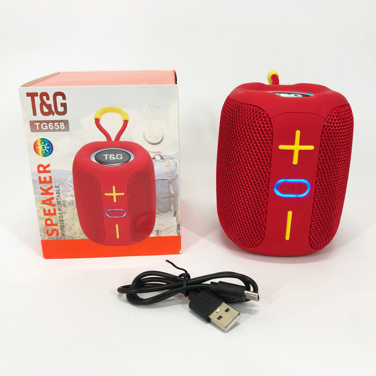 Портативна Bluetooth колонка TG658 8 Вт з червоним RGB-підсвічуванням - Зображення 6