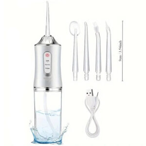 Іригатор для чищення зубів Oral Irrigator з акумулятором та змінними насадками White