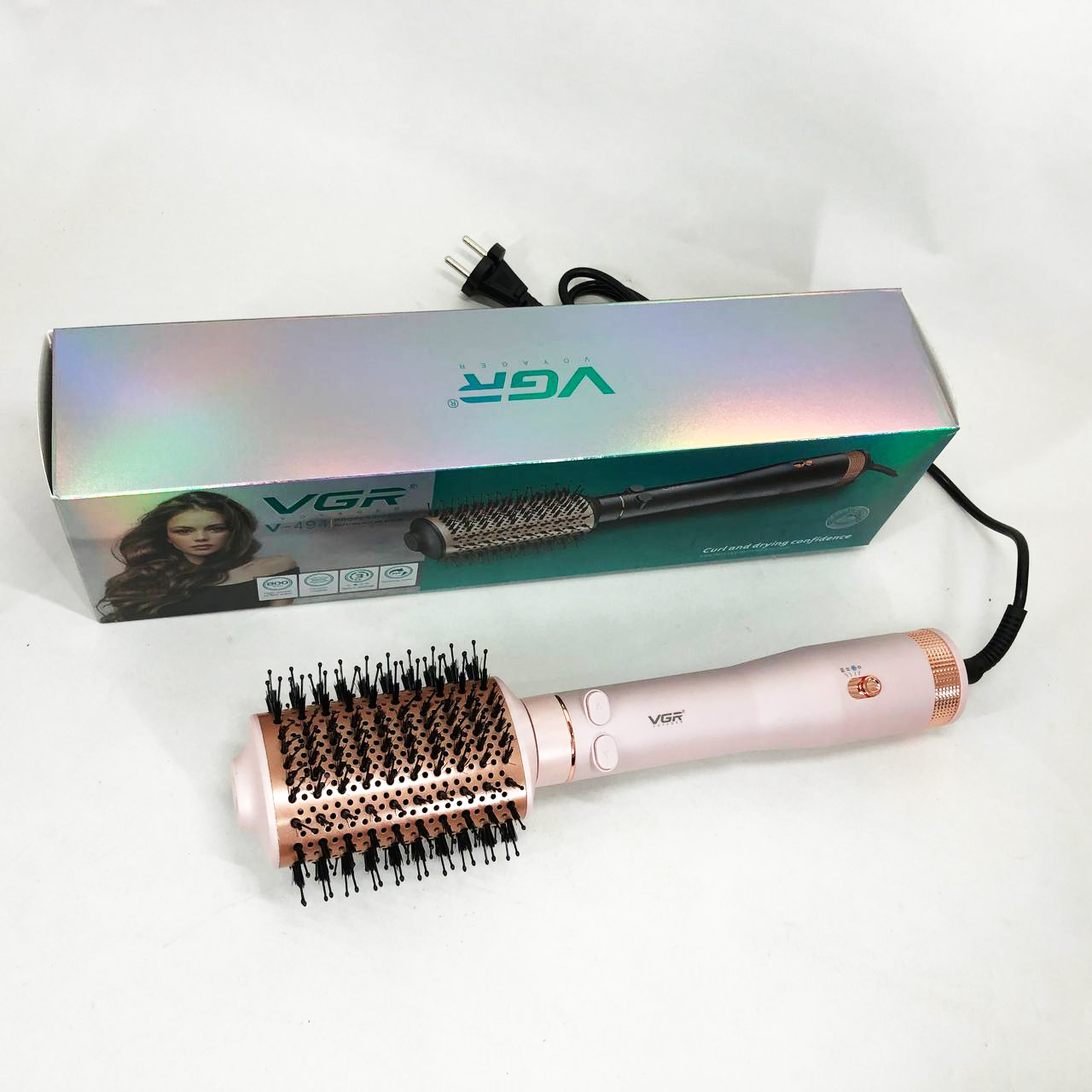 Електричний фен браш VGR V-494 800 Вт Pink для укладання волосся - Зображення 3