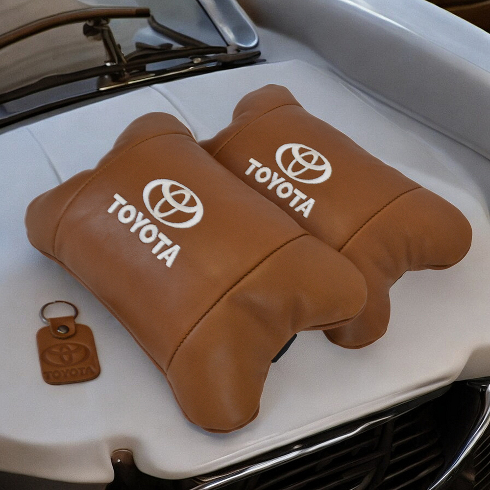 Набір шкіряних подушок 2 шт для підголівника Toyota - Зображення 6