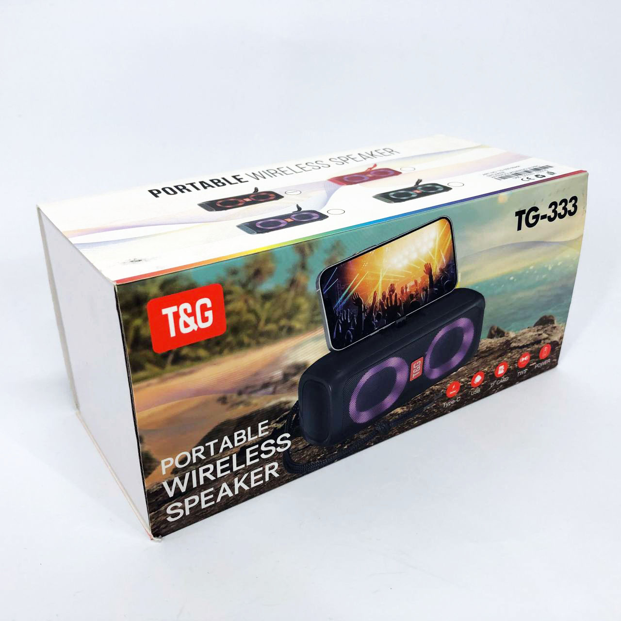 Портативна колонка TG333 2×5 W з RGB-підсвічуванням чорного кольору - Зображення 4