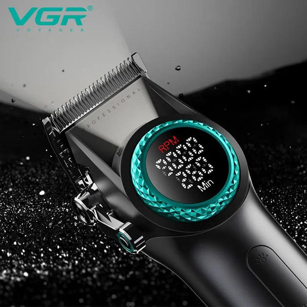 Машинка для стрижки VGR V-001 з дисплеєм 9000 об/хв та 10 насадками 1,5-24 мм - Зображення 5
