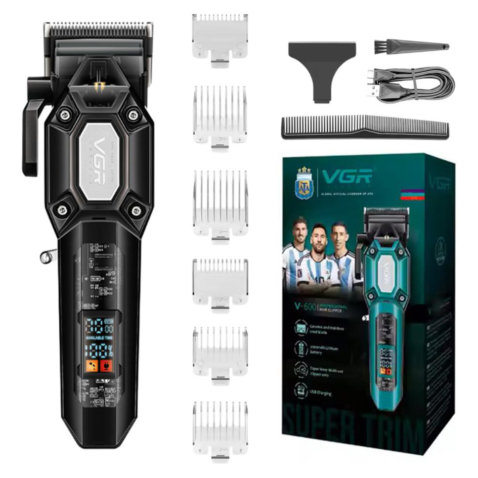 Акумуляторна машинка для стрижки VGR V-600 чорного кольору