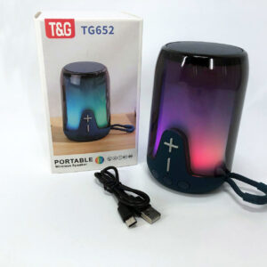 Акумуляторна колонка TG652 5 Вт синя з RGB підсвічуванням та ремінцем Bluetooth