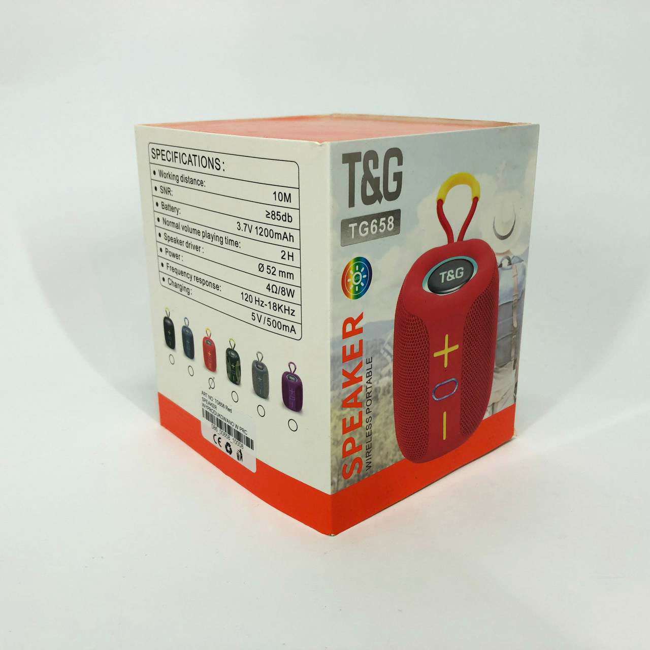 Портативна Bluetooth колонка TG658 8 Вт з червоним RGB-підсвічуванням - Зображення 4