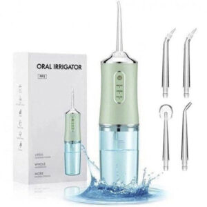 Іригатор для чищення зубів Oral Irrigator з акумулятором та змінними насадками Green