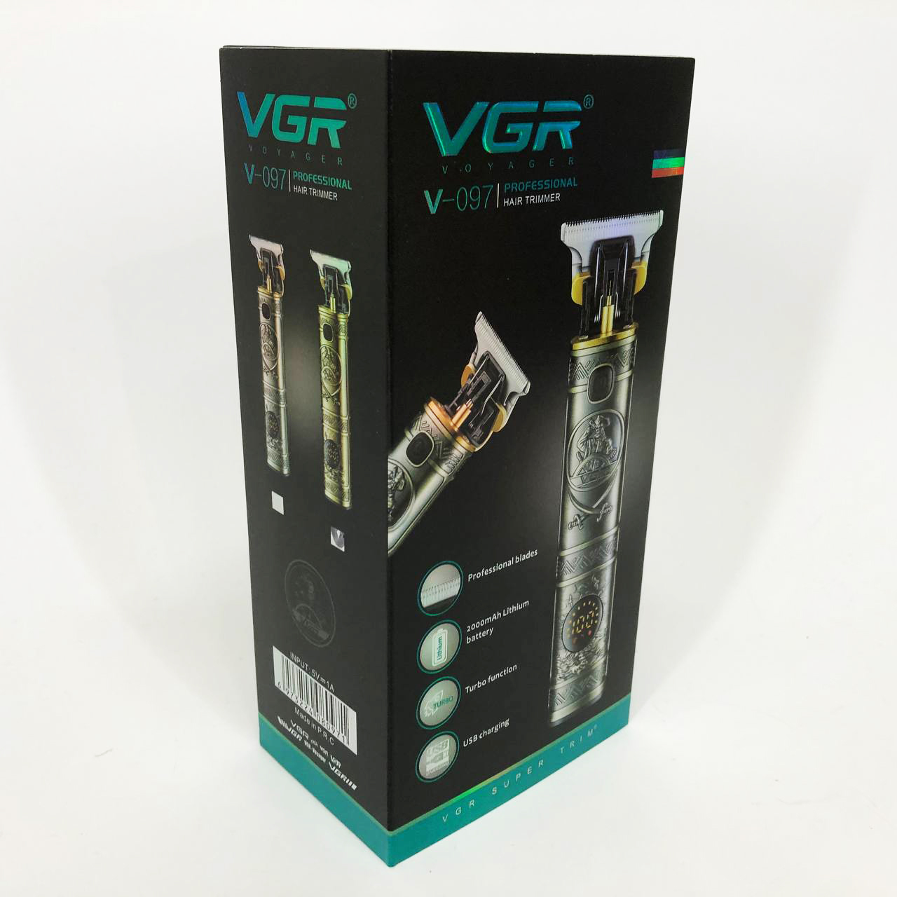 Машинка для стрижки волосся і бороди VGR V-097 золотого колору - Зображення 5