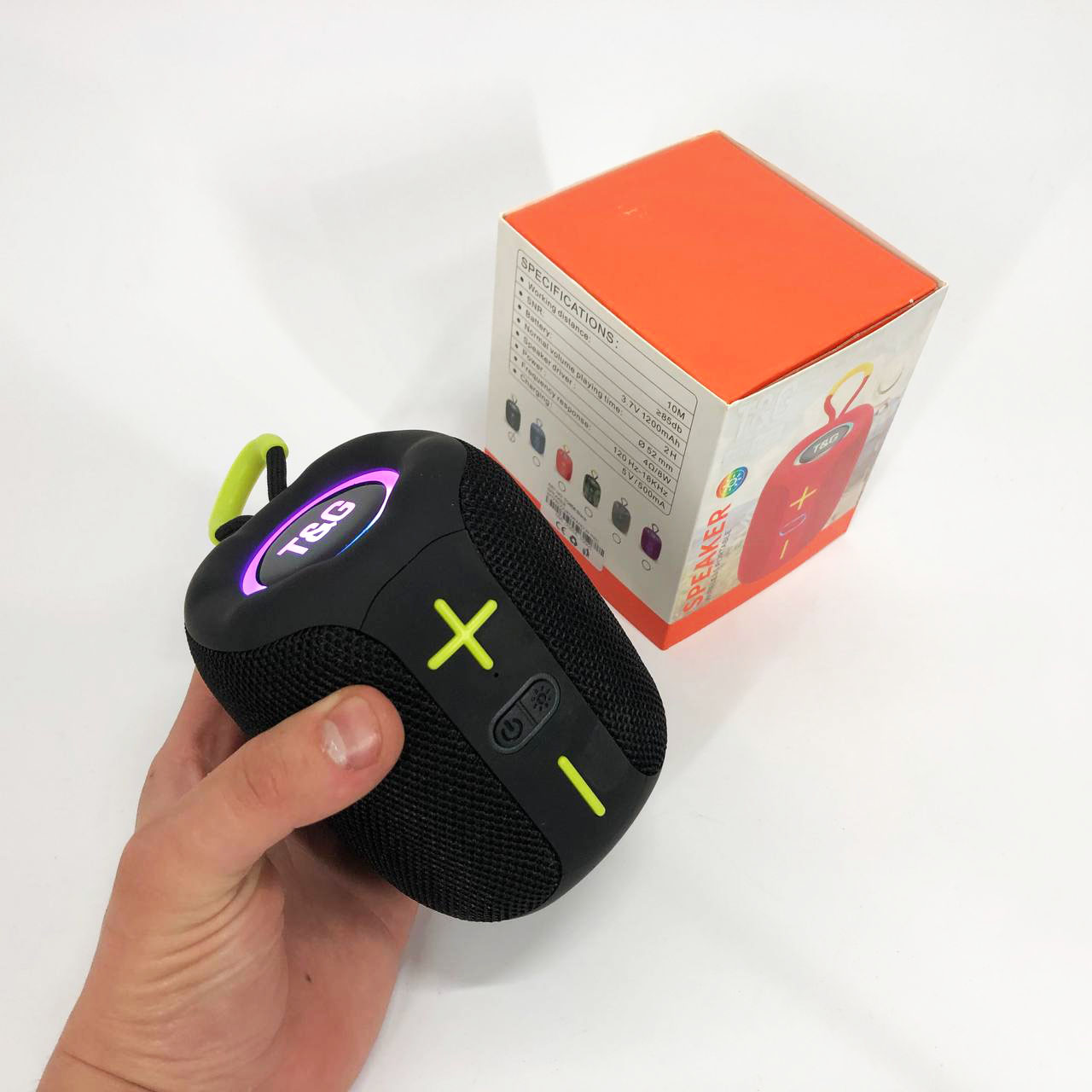Портативна Bluetooth колонка TG658 8 Вт з RGB підсвічуванням чорного кольору - Зображення 4