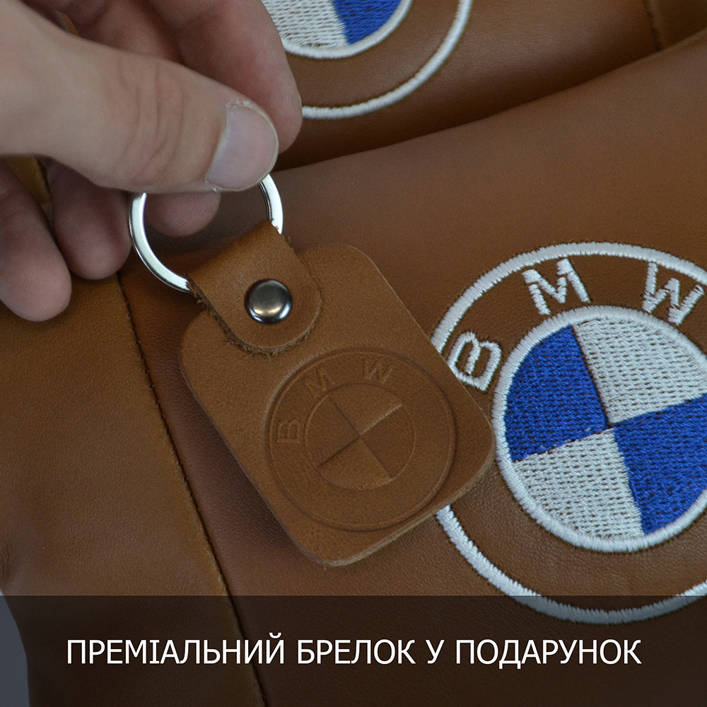Набір із двох подушок на підголівник Audi з натуральною коричневою шкірою - Зображення 3