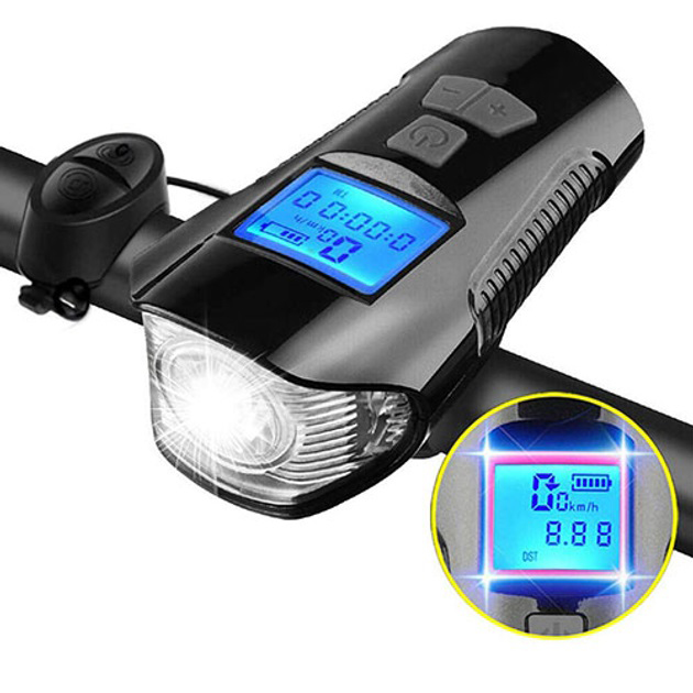 Велофара Waterproof XA-585-T6+2LED з комп'ютером та сигналом з виносною кнопкою