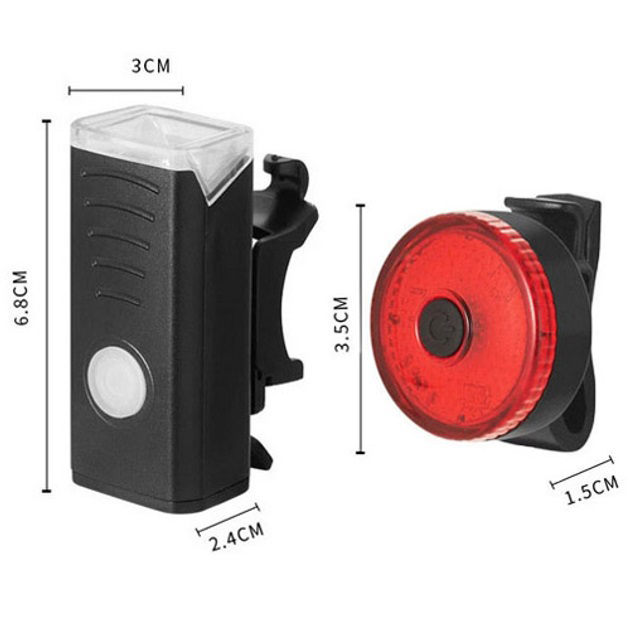 Велоліхтар акумуляторний BSK-1133-XPG та STOP-3SMD red з водонепроникненням - Зображення 4