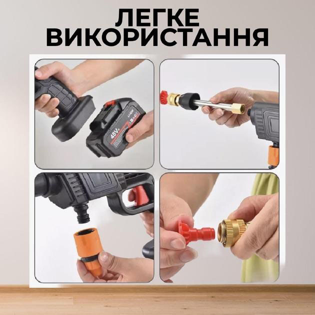 Акумуляторна мийка портативна з двома АКБ - Зображення 4