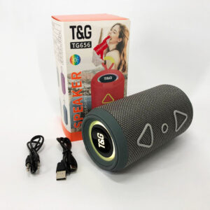 Bluetooth колонка портативна TG656 з FM-радіо сірого кольору