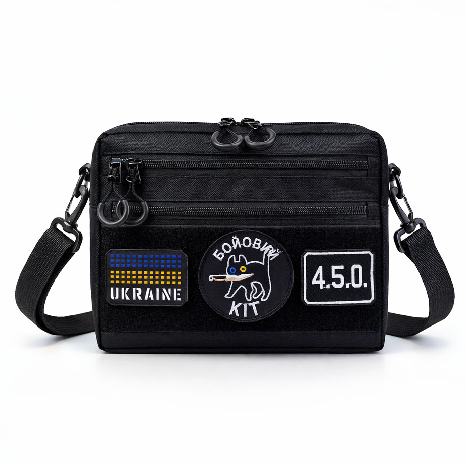 Сумка для патчів Cordura 600D чорного кольору з 5 кишеньками