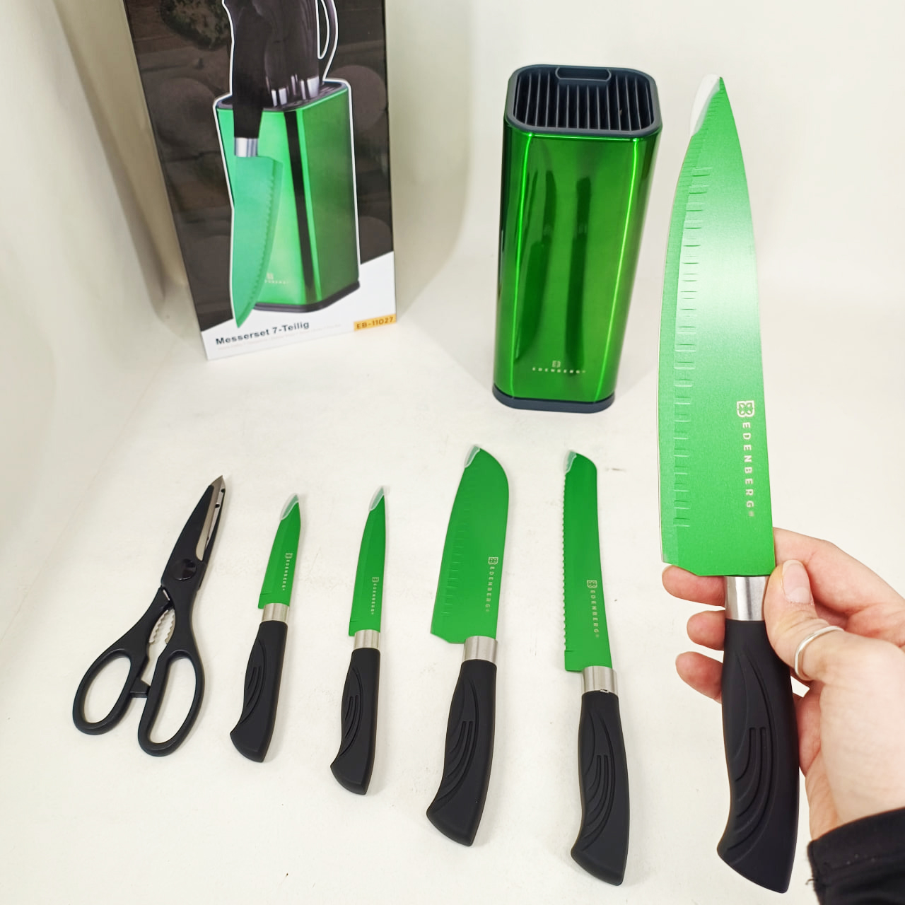 Набір ножів Edenberg EB-11027 7 предметів Green - Зображення 6