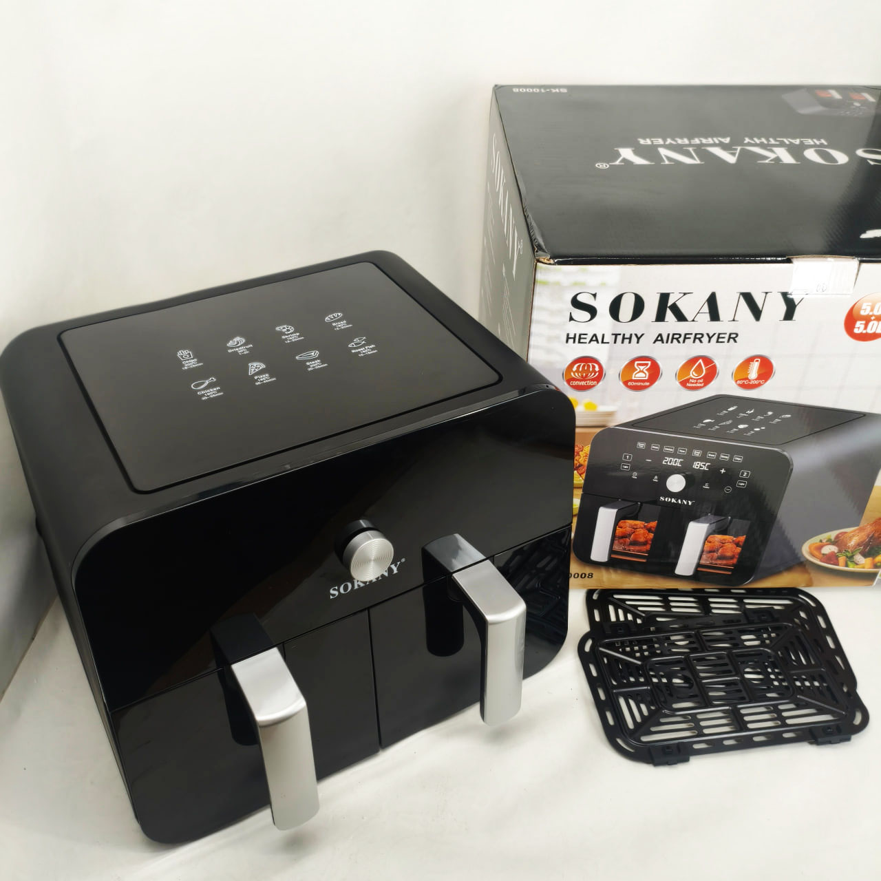 Аерофритюрниця SOKANY SK-10008 на 10 л з таймером і терморегулятором - Зображення 5