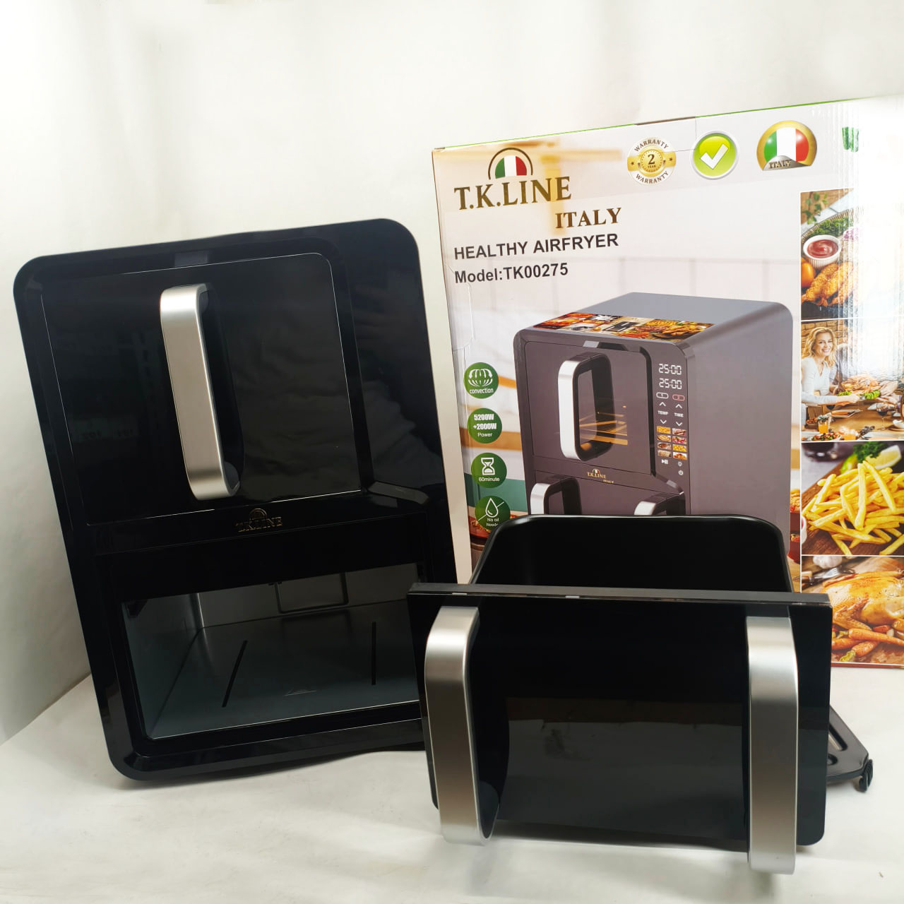 Двокамерна аерофритюрниця T.K.Line TK00275 12 л + 6 л 5200 Вт + 2000 Вт - Зображення 2