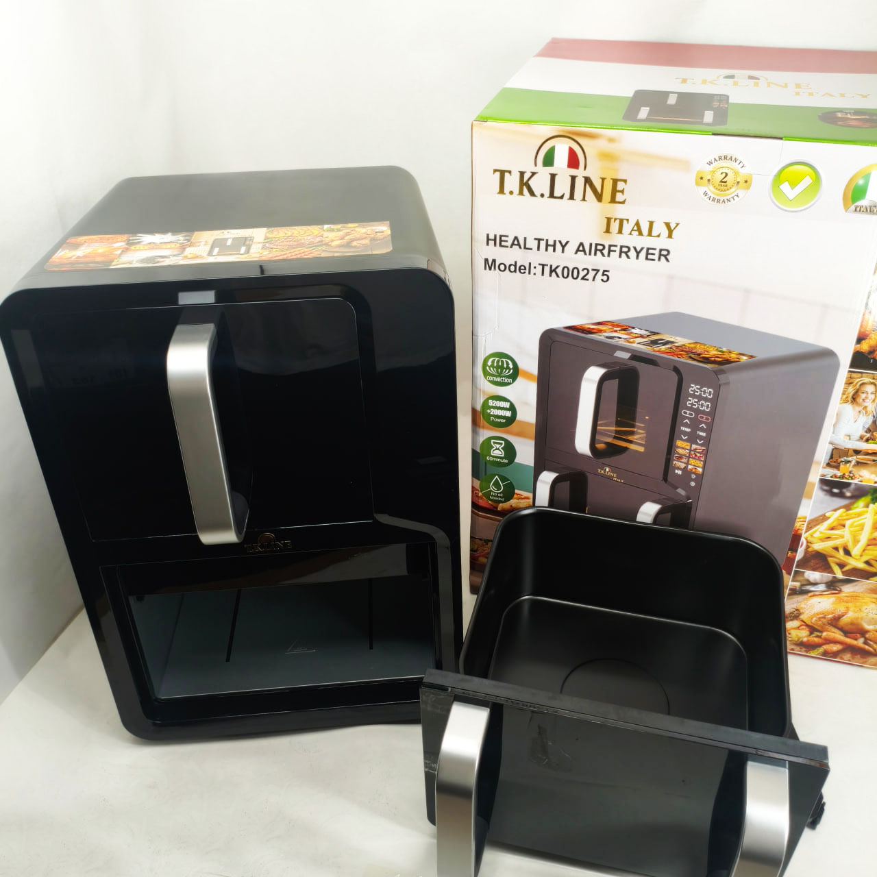 Двокамерна аерофритюрниця T.K.Line TK00275 12 л + 6 л 5200 Вт + 2000 Вт - Зображення 4