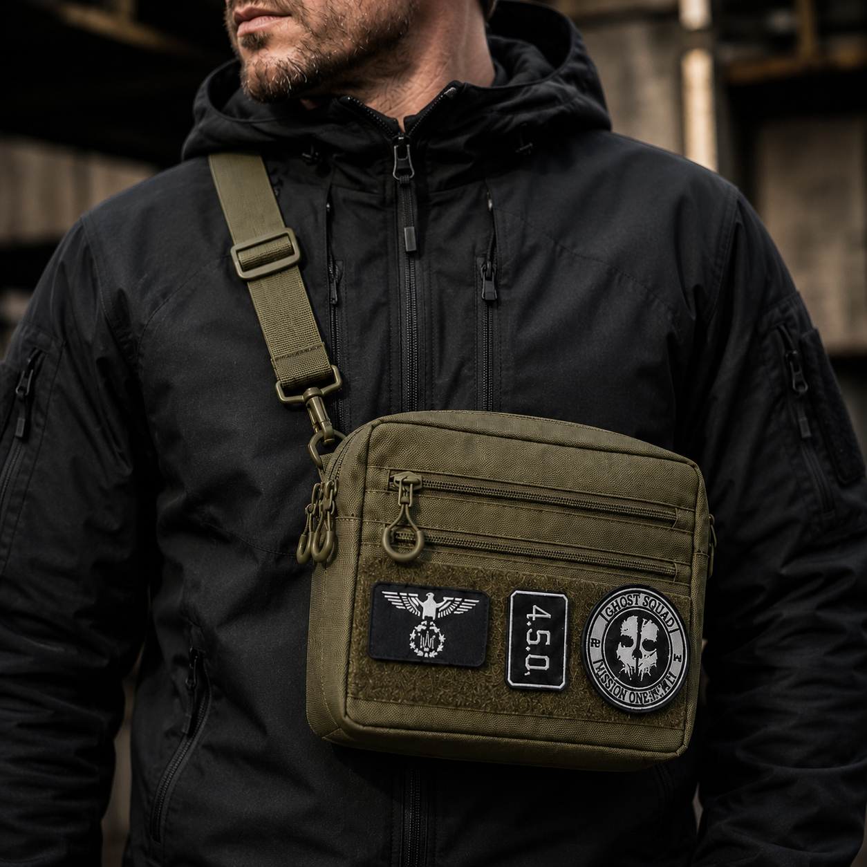 Сумка EDC Cordura 600D для патчів 25×20×5,5 см хакі - Зображення 4