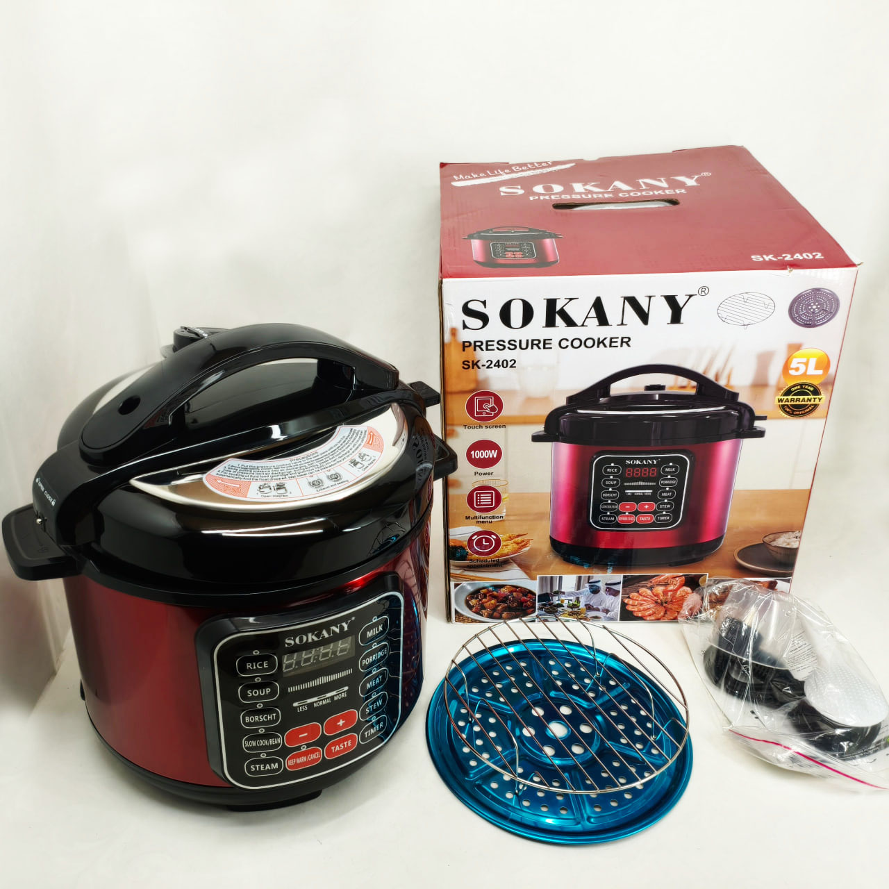 Мультиварка Sokany SK-2402 5 л 1000 Вт з антипригарним покриттям - Зображення 4