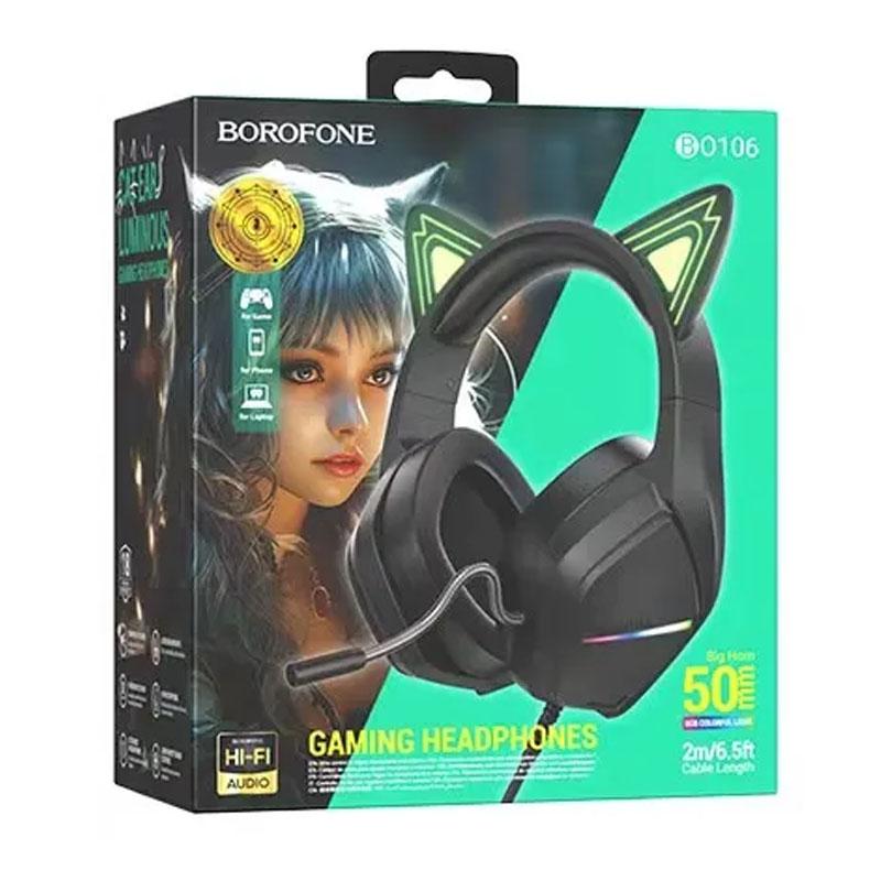 Уцінка Накладні навушники Borofone BO106 Cute cat (USB+3.5mm/2m) - Зображення 4