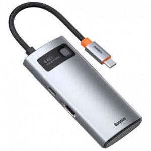 Уцінка Перехідник HUB Baseus Metal Gleam Series 4-in-1 Type-C (CAHUB-CY)