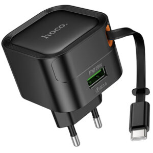 Уцінка МЗП Hoco C154A Changer With Retractable Cable Type-C PD20W+QC3.0 (1USB-A/1C)