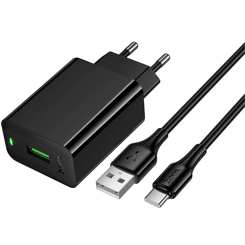 Уцінка МЗП Hoco CS92A Leader QC3.0 18W (1USB-A) + кабель USB to Type-C - Зображення 2
