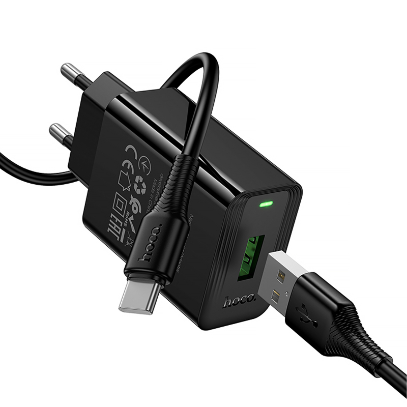Уцінка МЗП Hoco CS92A Leader QC3.0 18W (1USB-A) + кабель USB to Type-C - Зображення 5