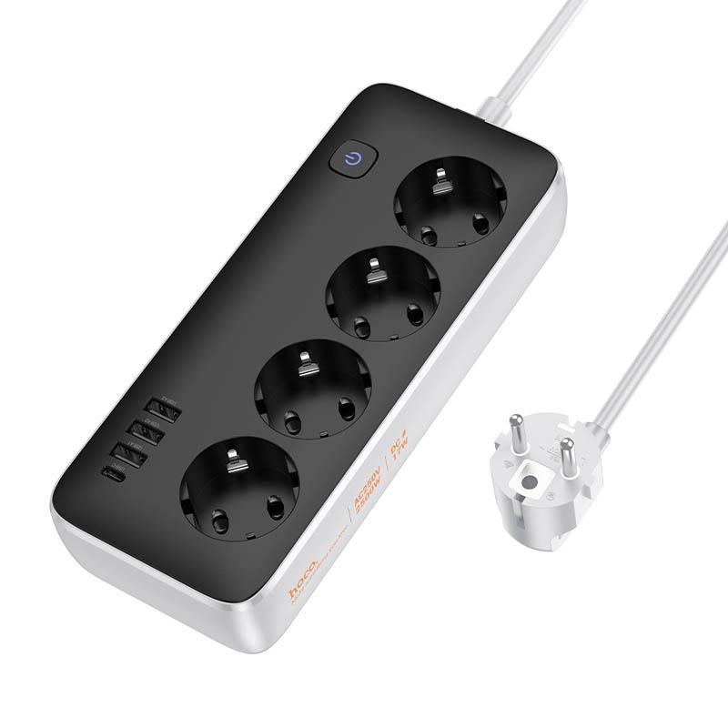 Подовжувач Hoco AC21 Sunlight 4-bit (1C/3A/4xSocket) (1.5m) - Зображення 2