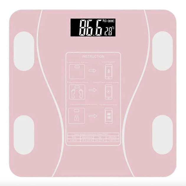 Розумні смарт-ваги TY-619 електронні з додатком на телефон LCD-дисплей скло Pink - Зображення 2