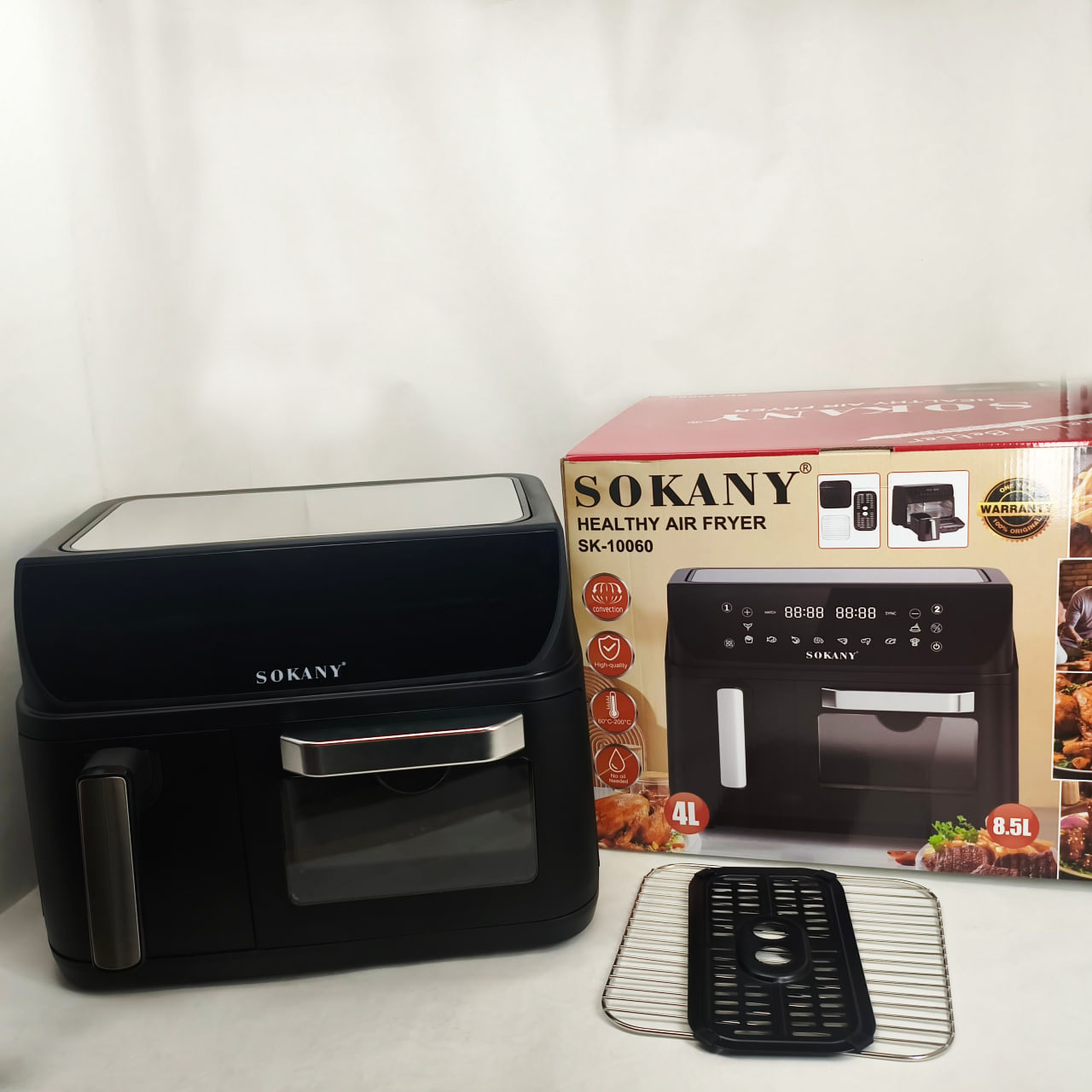 Аерофритюрниця двокамерна Sokany SK-10060 2400 Вт 8,5 л + аерогриль безмасляний 4 л - Зображення 4