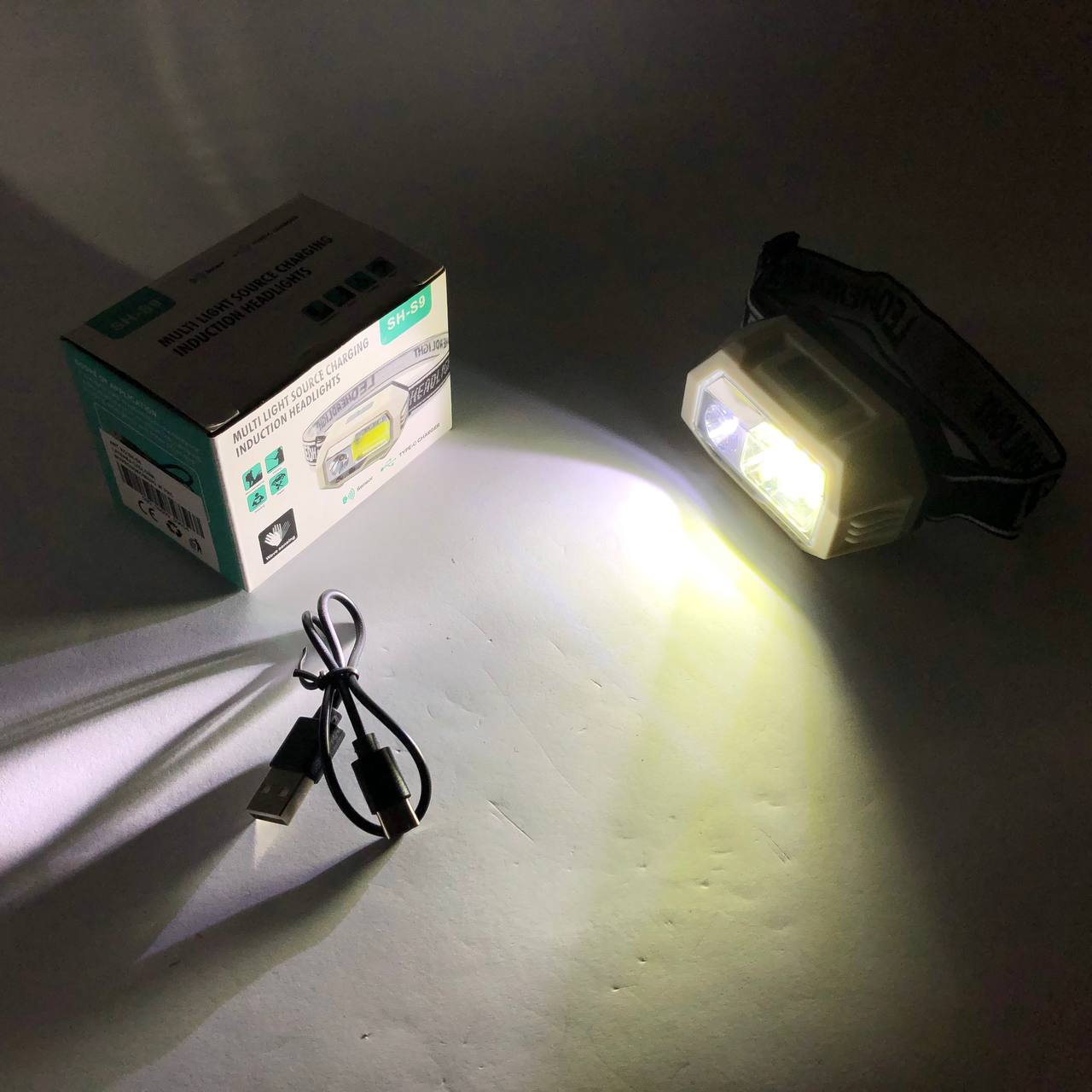Налобний ліхтар SH-S9-XPE+COB+3SMD червоний з USB-зарядкою - Зображення 4