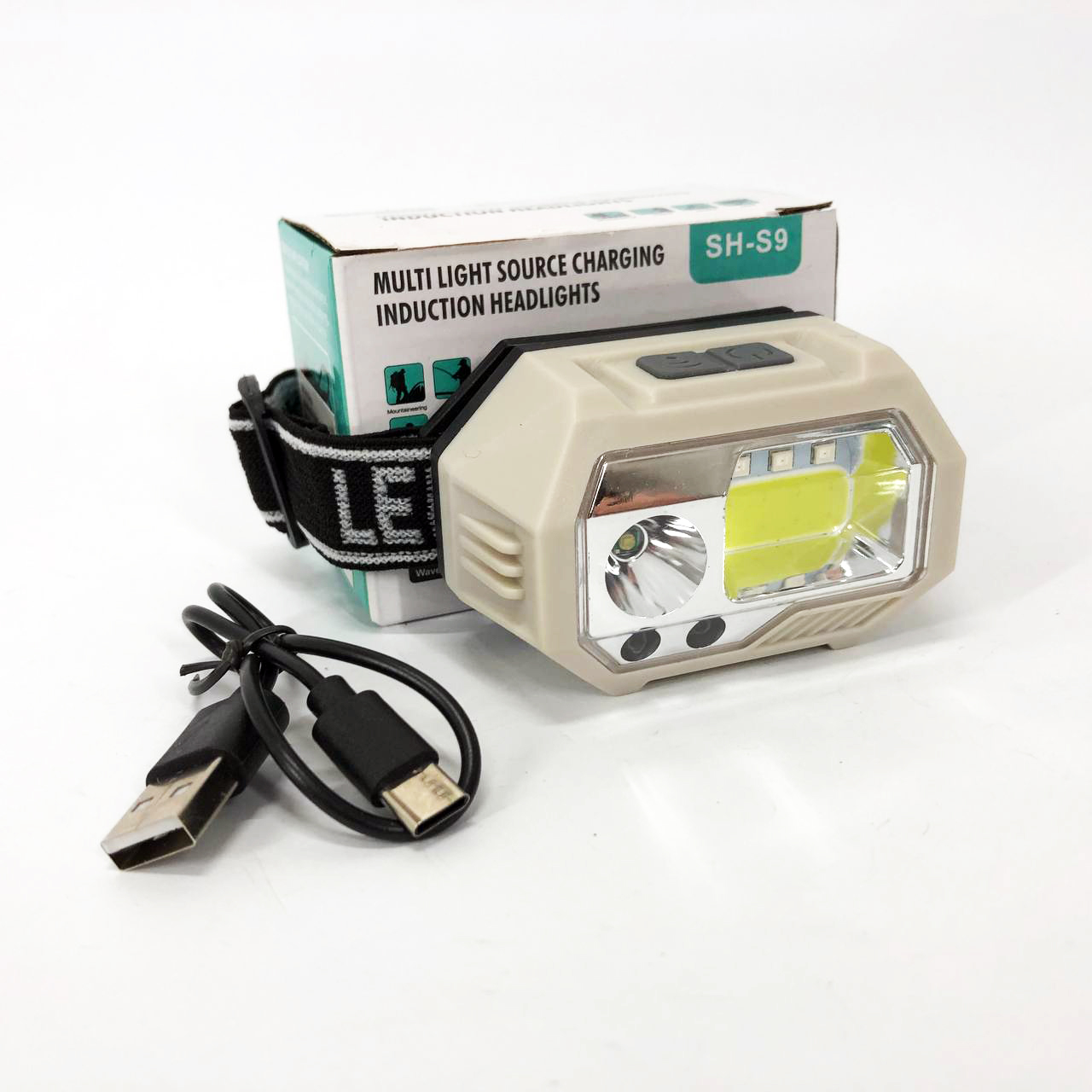 Налобний ліхтар SH-S9-XPE+COB+3SMD червоний з USB-зарядкою - Зображення 2