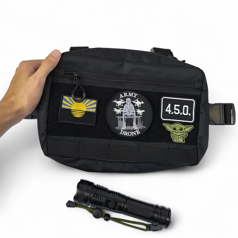 Нагрудна сумка MOLLE для патчів і шевронів з 5 кишеньками тактична чоловіча - Зображення 3